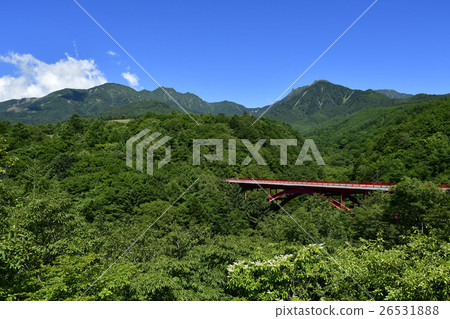 Yatsugatake and red bridge 26531888