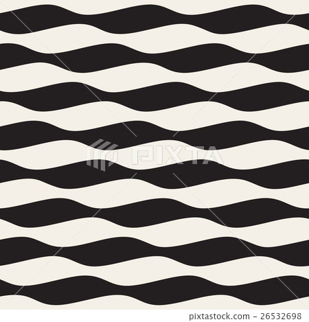 Vector Seamless Black and White Vertical Wavy 26532698