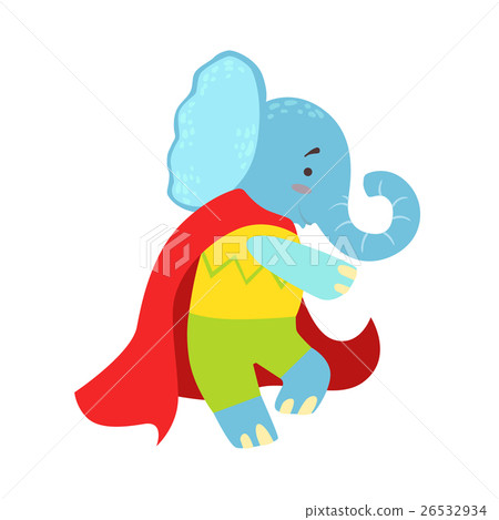 Elephant Animal Dressed As Superhero With A Cape Elephant Animal Dressed As Superhero With A Cape 26532934