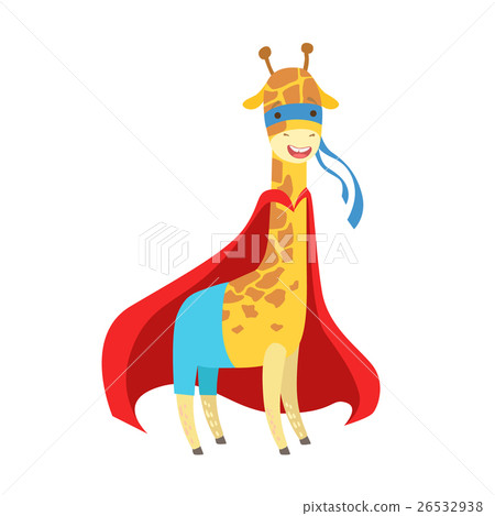 Giraffe Animal Dressed As Superhero With A Cape Giraffe Animal Dressed As Superhero With A Cape 26532938