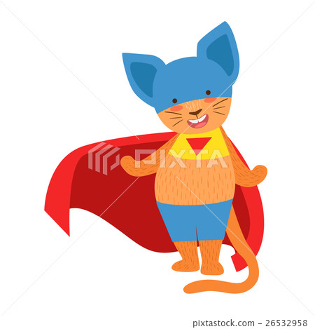 Cat Animal Dressed As Superhero With A Cape Comic Cat Animal Dressed As Superhero With A Cape Comic 26532958