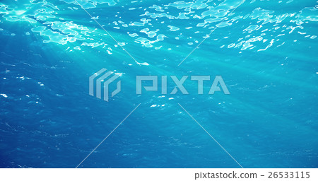 3d rendering underwater with sunrays and in deep 26533115