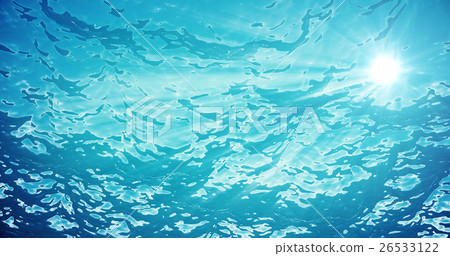 3d rendering underwater sea, ocean surface with 26533122