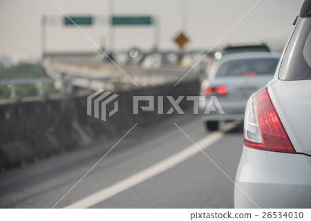 traffic jam with row of car 26534010
