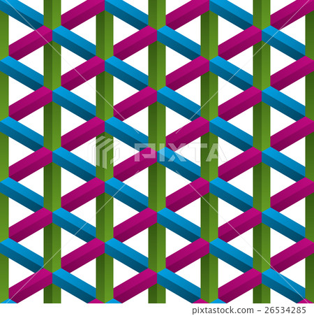 Isometric seamless pattern. 3D background. 26534285