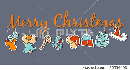 Christmas banner. Cozy Christmas poster set 26534408