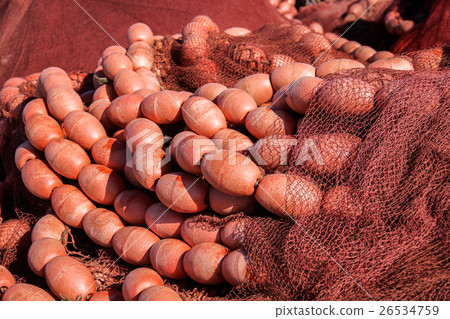 Fishing nets in a port Fishing nets in a port 26534759