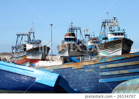 Boats in Essouira harbour Boats in Essouira harbour 26534787