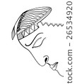 Hand drawing face in abstract style 26534920