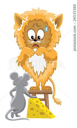 Lion and mouse with cheese 26535360