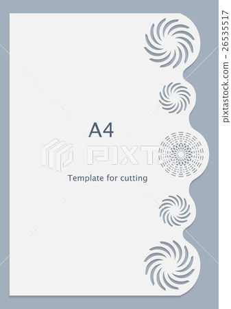 A4 paper lace greeting card, cut-out template 26535517