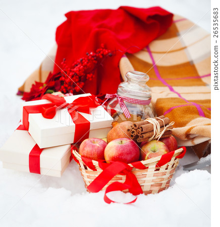 Christmas still life with decorations, cookies Christmas still life with decorations, cookies 26535683