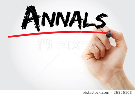 Hand writing Annals with marker 26536108