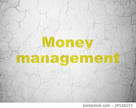 Currency concept: Money Management on wall - Stock Illustration ...