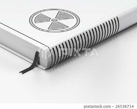 Science concept: closed book, Radiation on white Science concept: closed book, Radiation on white 26536714