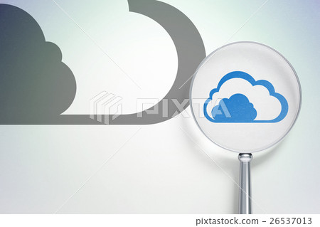 Cloud computing concept: Cloud with optical glass Cloud computing concept: Cloud with optical glass 26537013