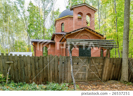 Construction of the chapel in woods 26537251