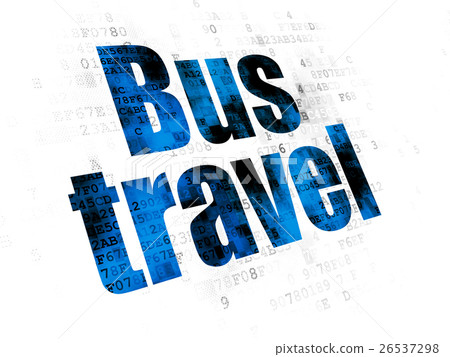Travel concept: Bus Travel on Digital background Travel concept: Bus Travel on Digital background 26537298