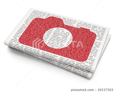 Vacation concept: Photo Camera on Newspaper Vacation concept: Photo Camera on Newspaper 26537303