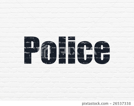 Law concept: Police on wall background 26537338
