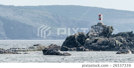 Small beacon lightstation on rocks in Bona Vista. Small beacon lightstation on rocks in Bona Vista. 26537339