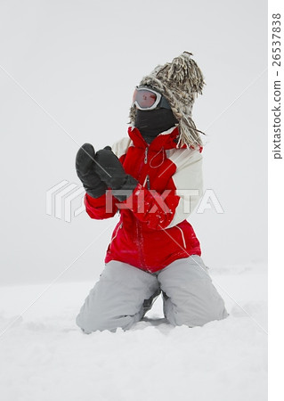Skier playing with snow 26537838