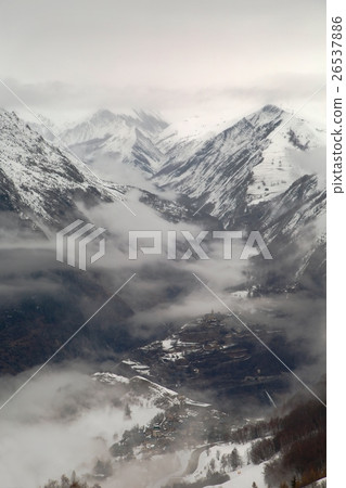 Mountains cloudy landscape Mountains cloudy landscape 26537886