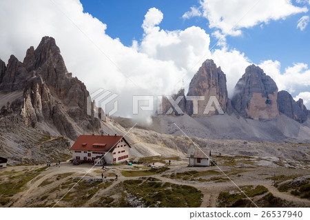 rifugio high at the Dolomites mountains rifugio high at the Dolomites mountains 26537940