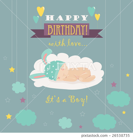 Baby theme. It s a boy card - Stock Illustration [26538735] - PIXTA