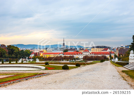 Belvedere palace and garden in Vienna, Austria Belvedere palace and garden in Vienna, Austria 26539235