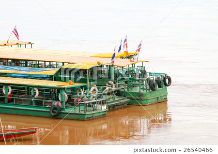 Boat across the Mekong River, Thailand - Laos. Boat across the Mekong River, Thailand - Laos. 26540466