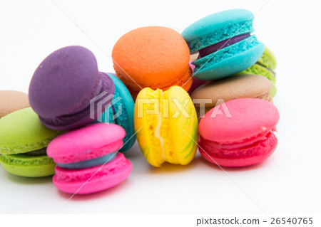 Colorful macaron on white background Colorful macaron on white background 26540765