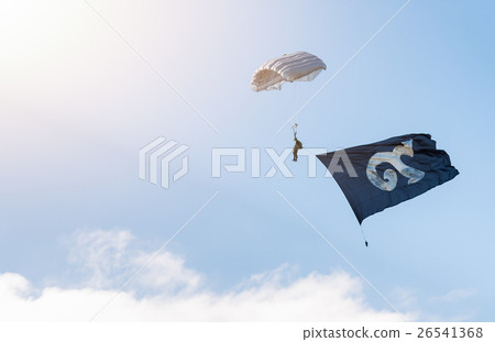 Military parachutist with traditional Thai number  26541368
