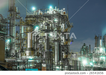 Keihin Industrial Area Factory Night View Stock Photo