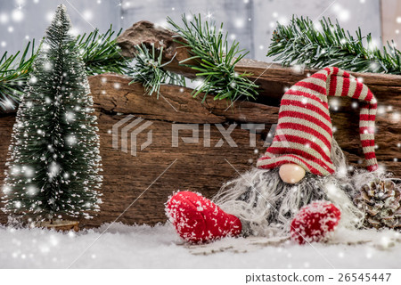Merry Christmas on snow, Xmas decoration 26545447