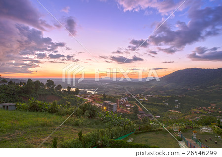 Khao Kho mountain ranges in the sunset, Thailand 26546299
