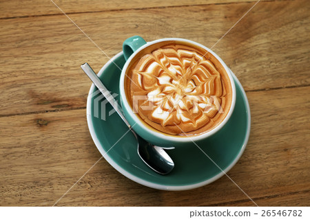Coffee Latte on wood background. 26546782