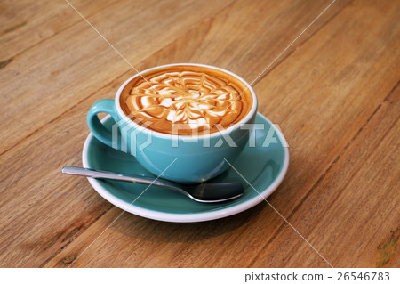 Coffee Latte on wood background. 26546783