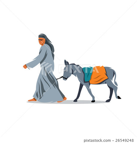 Vector Donkey Drover Cartoon Illustration. Vector Donkey Drover Cartoon Illustration. 26549248
