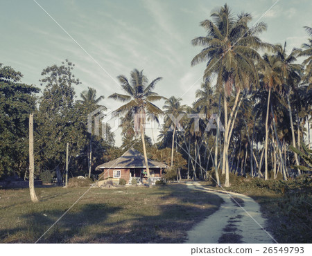 Local house on the tropical island of La Digue Local house on the tropical island of La Digue 26549793