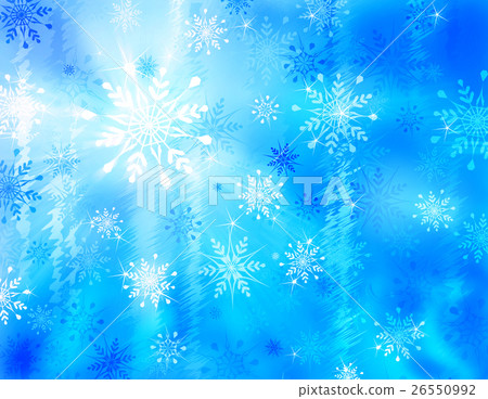 white and blue snowflakes on background 26550992