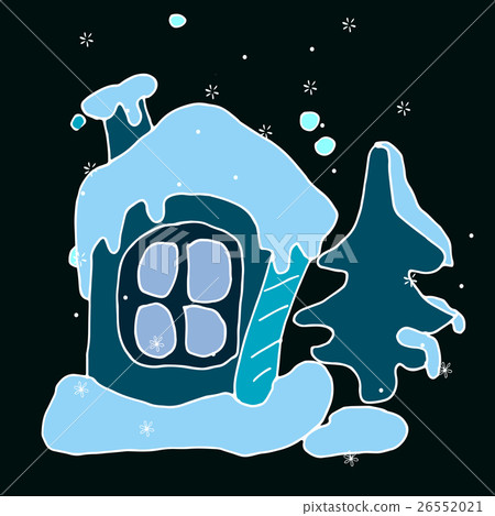 Vector hand drawn illustration of funny house 26552021