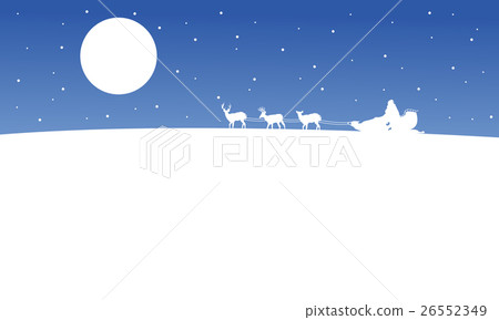Train santa on the hill scenery silhouettes 26552349