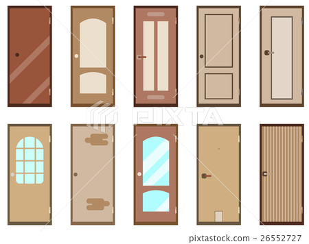Flat door isolated on white background. Vector - Stock Illustration ...