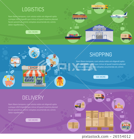 Logistics delivery and shopping Banners 26554012