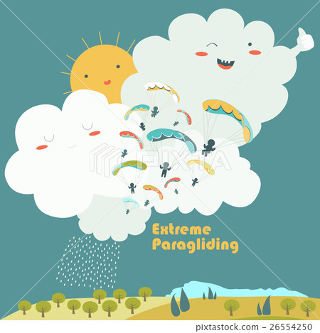 Paragliders on sky 26554250