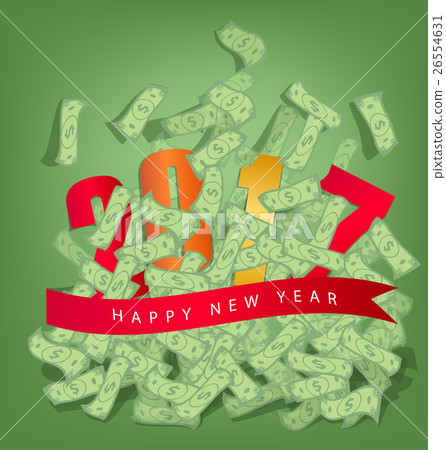 Happy new year 2017 and merry christmas, fireworks 26554631