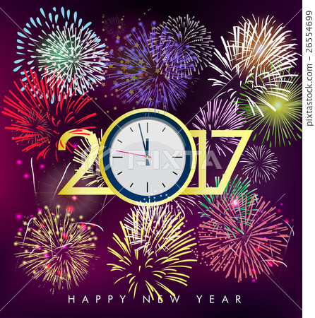 Happy new year 2017 and merry christmas, fireworks Happy new year 2017 and merry christmas, fireworks 26554699