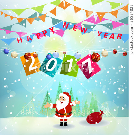 Happy new year 2017 and merry christmas, fireworks Happy new year 2017 and merry christmas, fireworks 26554825