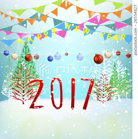 Happy new year 2017 and merry christmas, fireworks 26554827